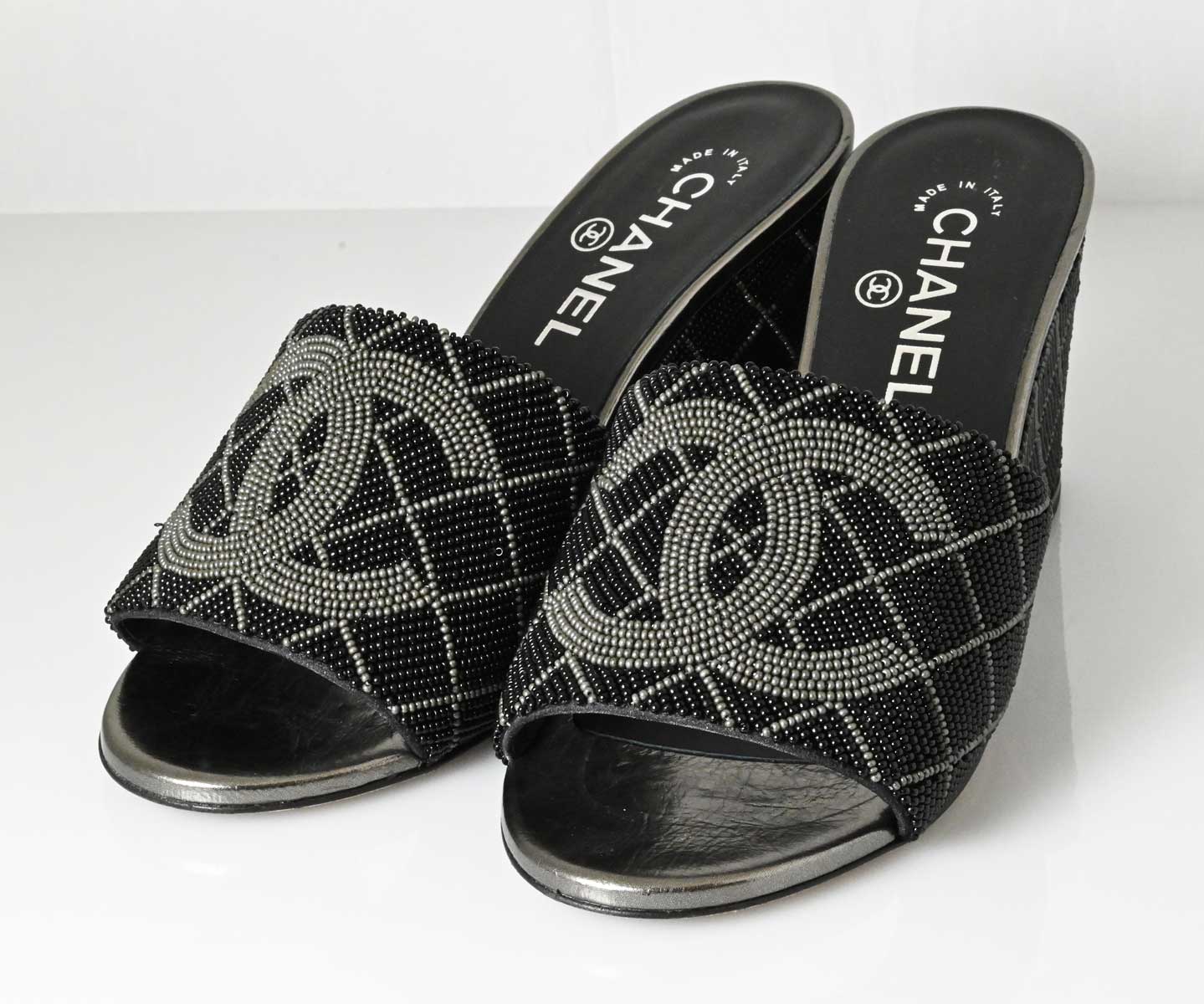 シャネル CHANEL サンダル ミュール 20P レディース ビーズ 靴 6900