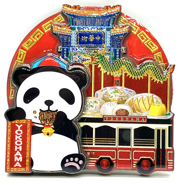 木製エッチングマグネット「中華パンダ」 ネコポス便なら【送料無料