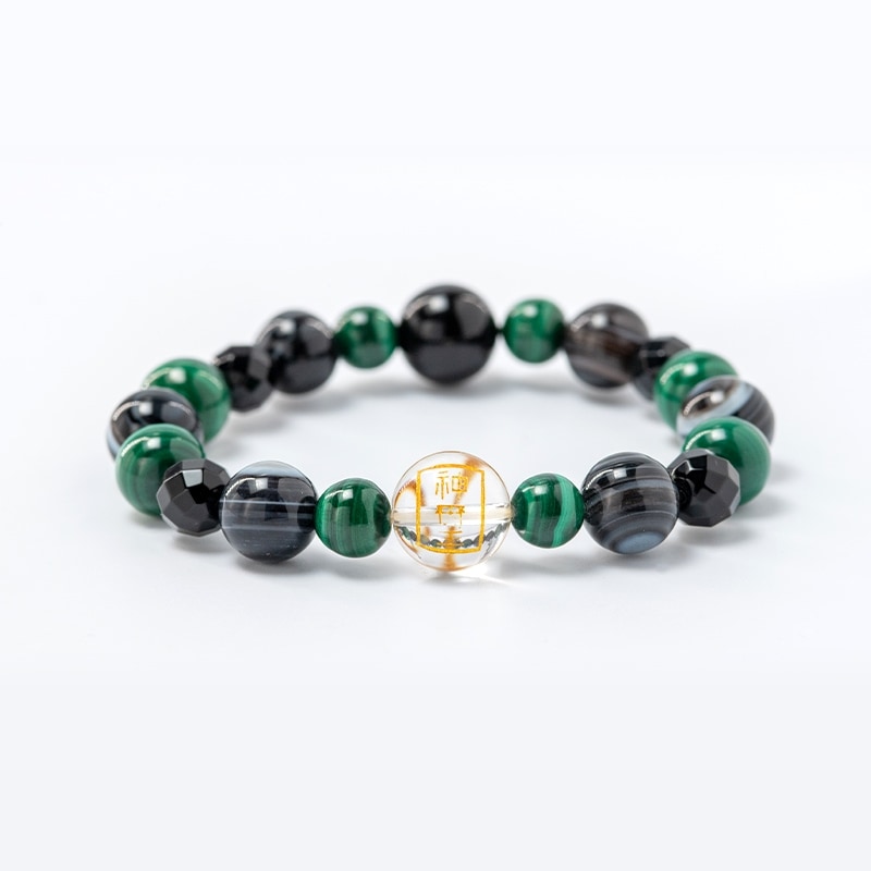 縁切り・厄除け 邪気を払う マラカイト×天眼石 パワーストーン