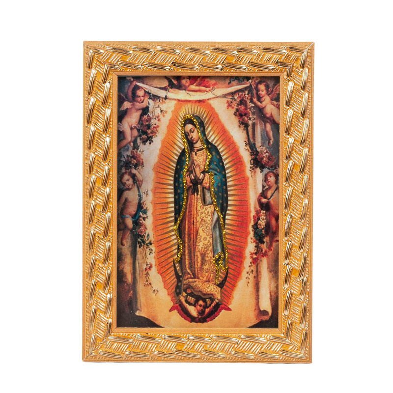 聖母マリア 壁掛け額絵 木製フレーム｜インテリア雑貨のブラジル通販 SORTE