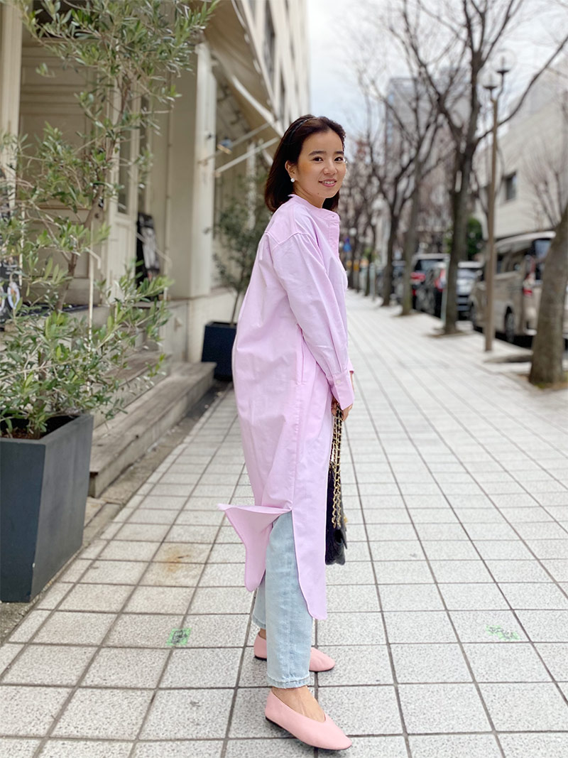 小柄カジュアル スタンドカラーシャツワンピース/ST.ROONEY