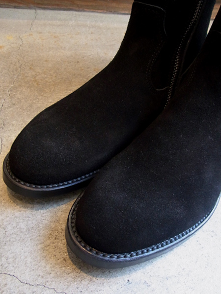 UNUSED（アンユーズド） サイドジップブーツ ブラックスウェード - margin