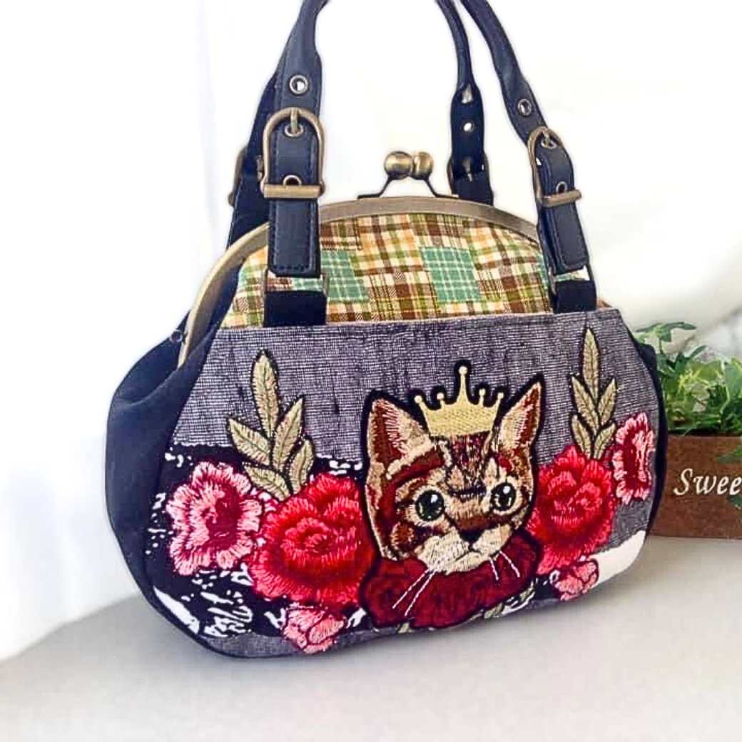 型紙＆レシピ付き口金】24cmくし形あおりがま口バック（大玉AG