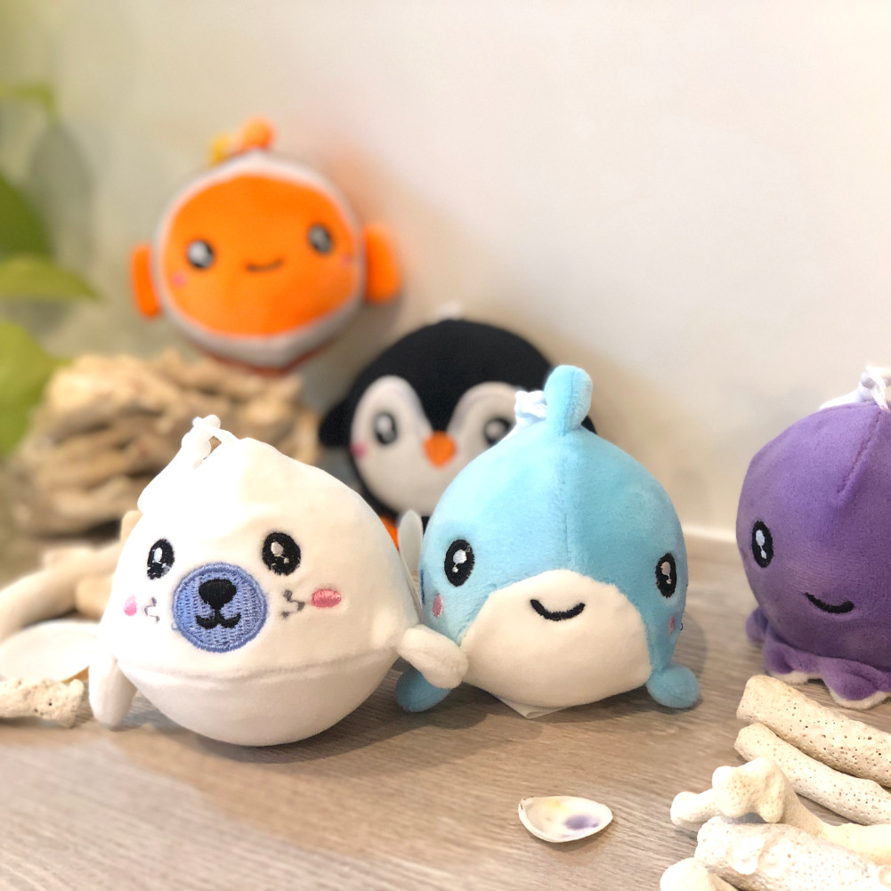 ぬいぐるみ ホルダー キーホルダー スクイージーズ SQUEEZIES 海