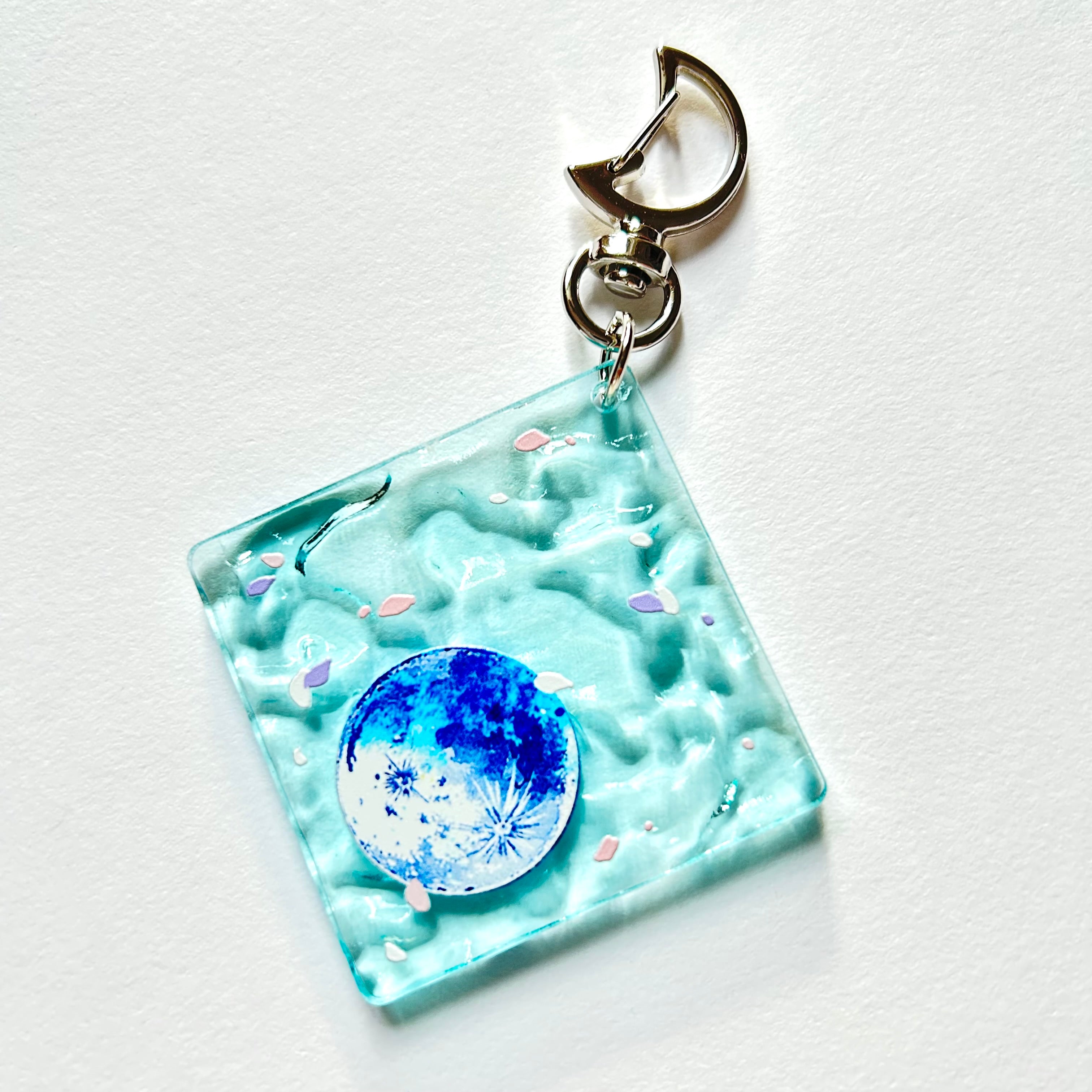 blue】水綿 アクリルキーホルダー まとめ売り 水面アクリル