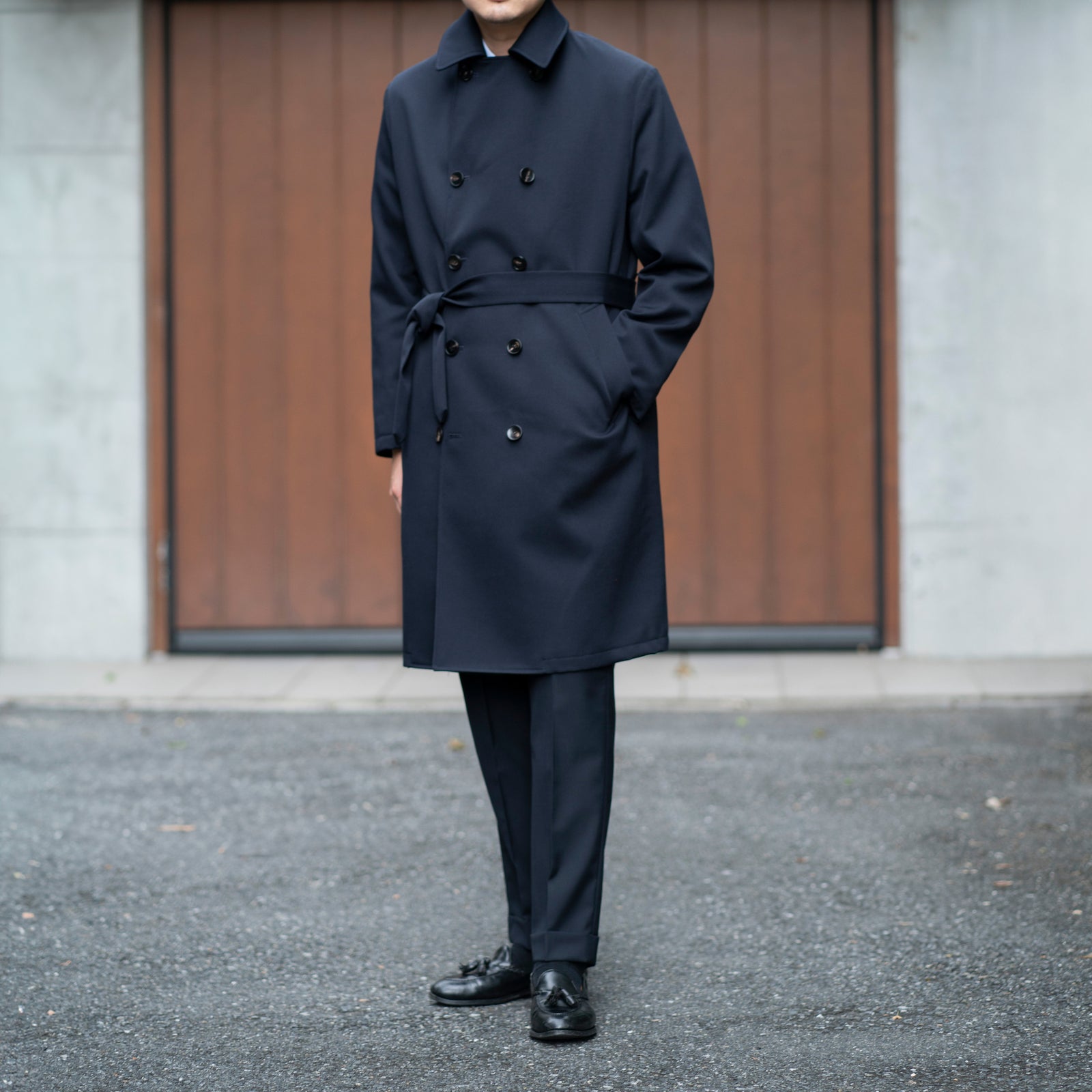 Finjack（フィンジャック）高密度ウールギャバジン ネイビーダブル