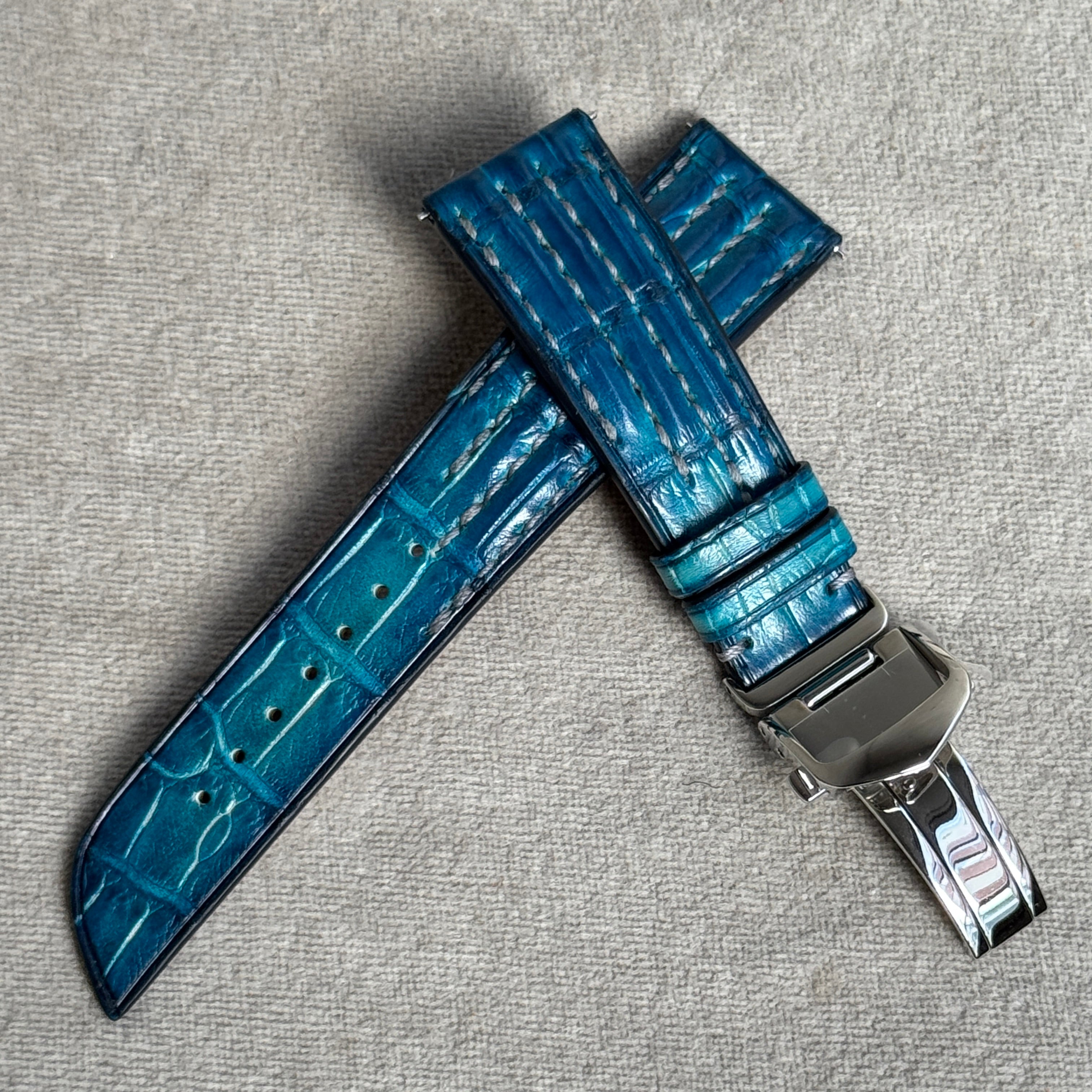 クロコダイル｜パティーナブルー｜KATANA｜22-18mm – 松下庵