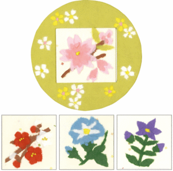 四季の花を和紙で描く。特別な道具のいらない大人の趣味に。