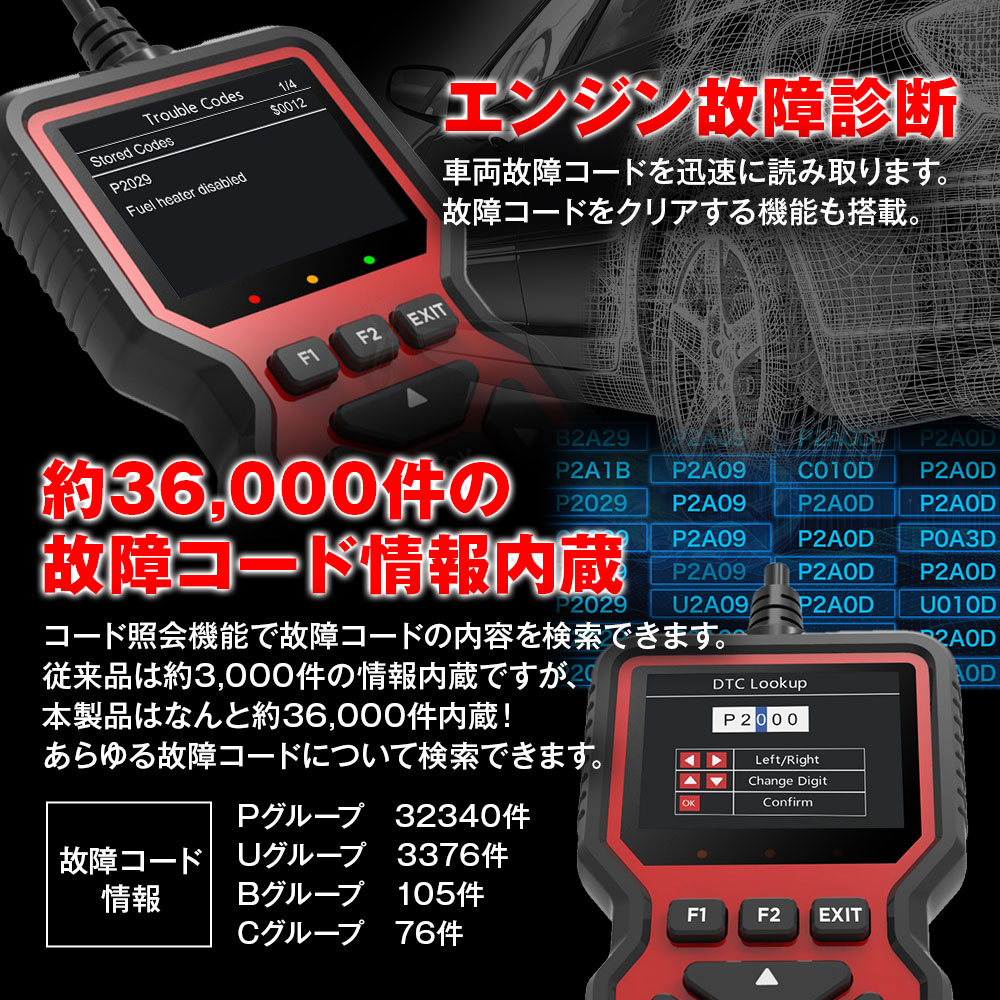高機能タイプOBD2車両診断機 OBD-DIA02 | マックスウィン | MAXWIN