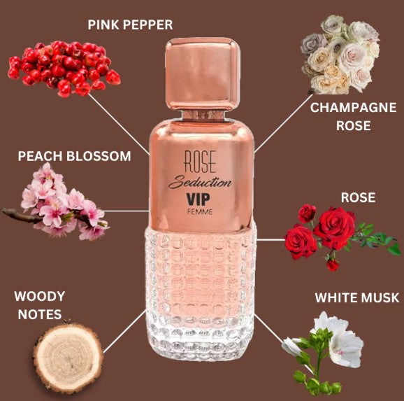 Rose Seduction VIP Pour Femme By Maison Alhambra 100 ml 3.4 oz Eau