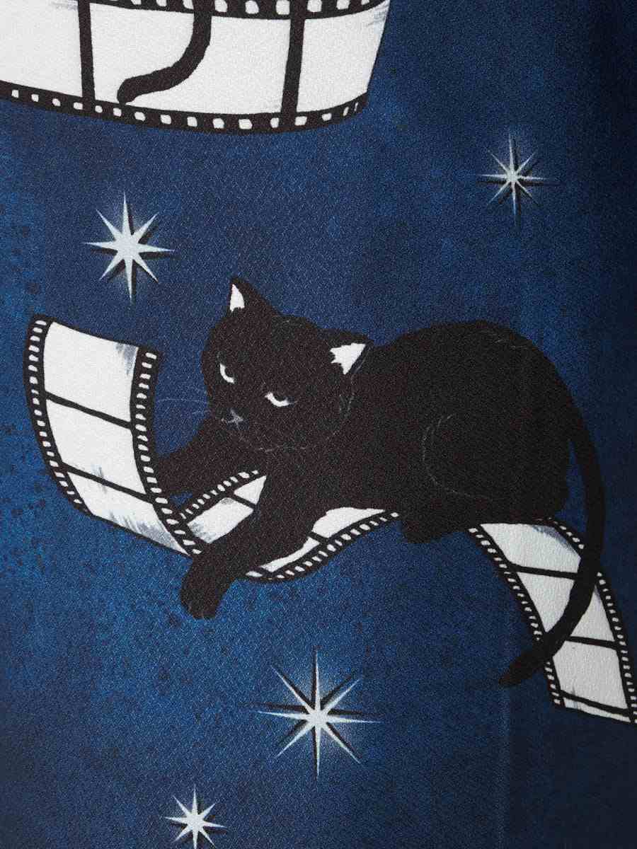 小紋単品「 シネマキャット 」～ドラマティックキモノシリーズ～(FREE