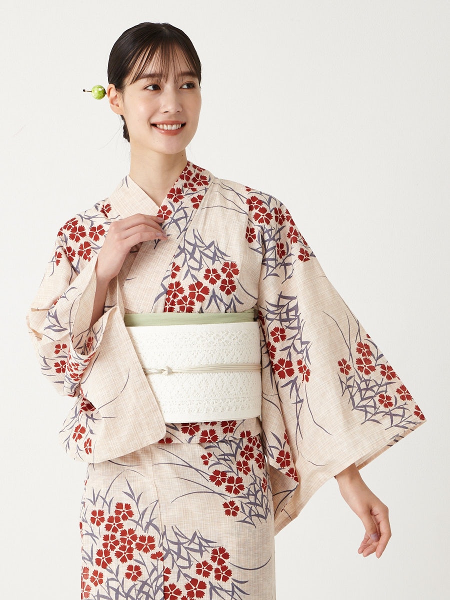 浴衣単品「 撫子 」(FREE オフホワイト): ふりふ ｜ミマツグループ