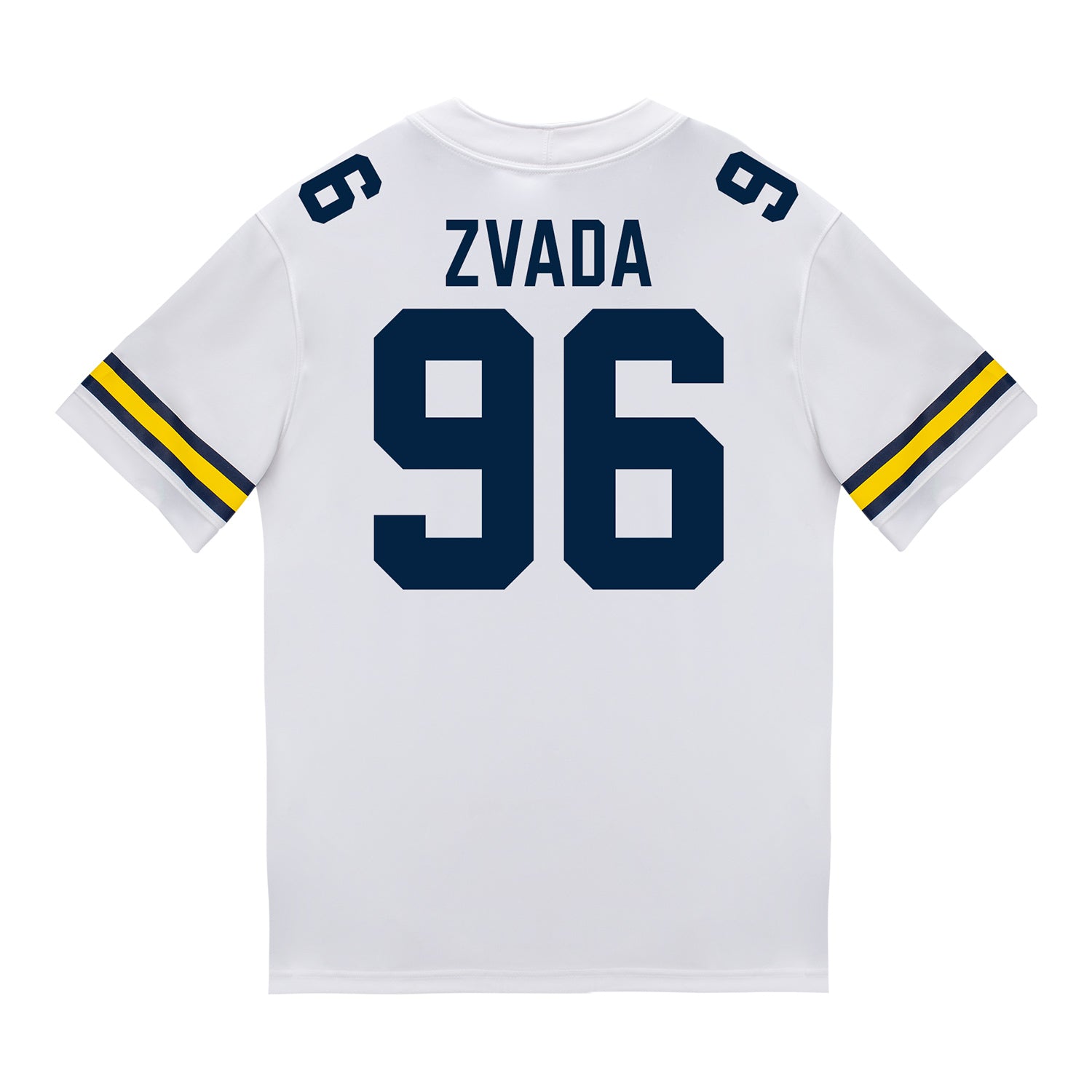 Michigan Wolverines #96 Dominic Zvada Student Athlete White