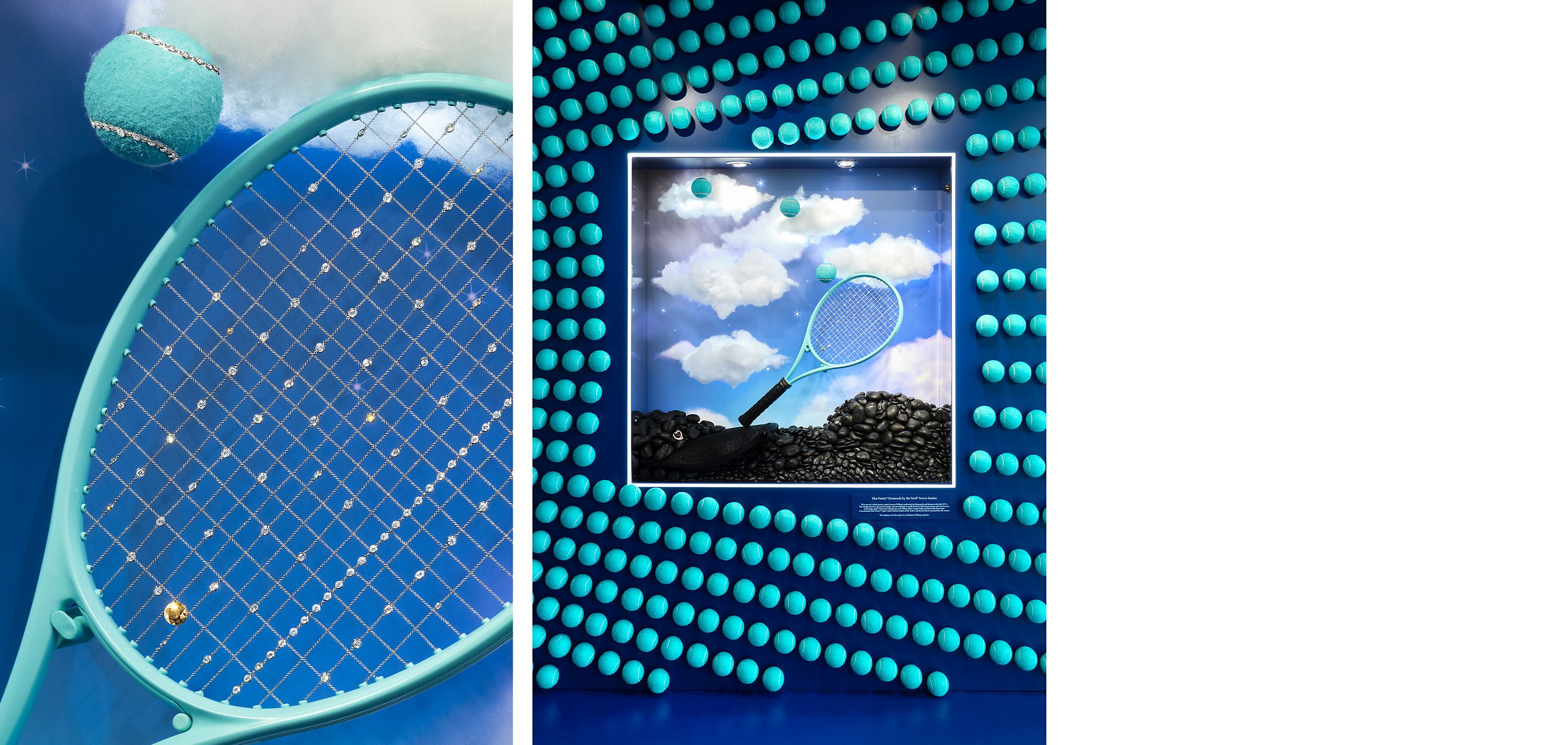 テニスと、ティファニーがデザインした全米オープンテニスのトロフィー