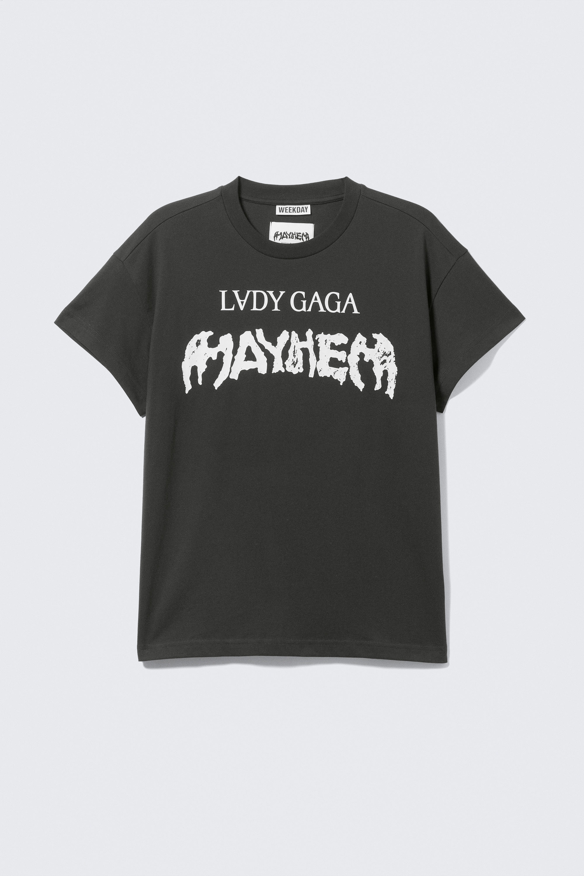 lady gaga short-sleeved t-shirt - Off-black | Weekday EU