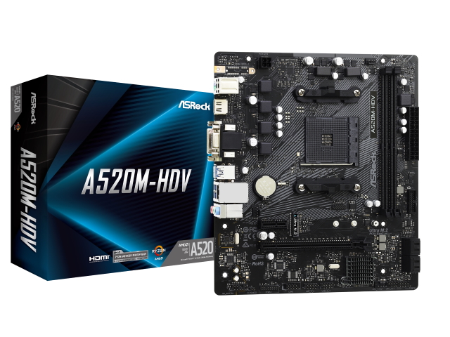 ASRock A520M-HDV AMD 500シリーズ Socket AM4対応 AMD A520チップ