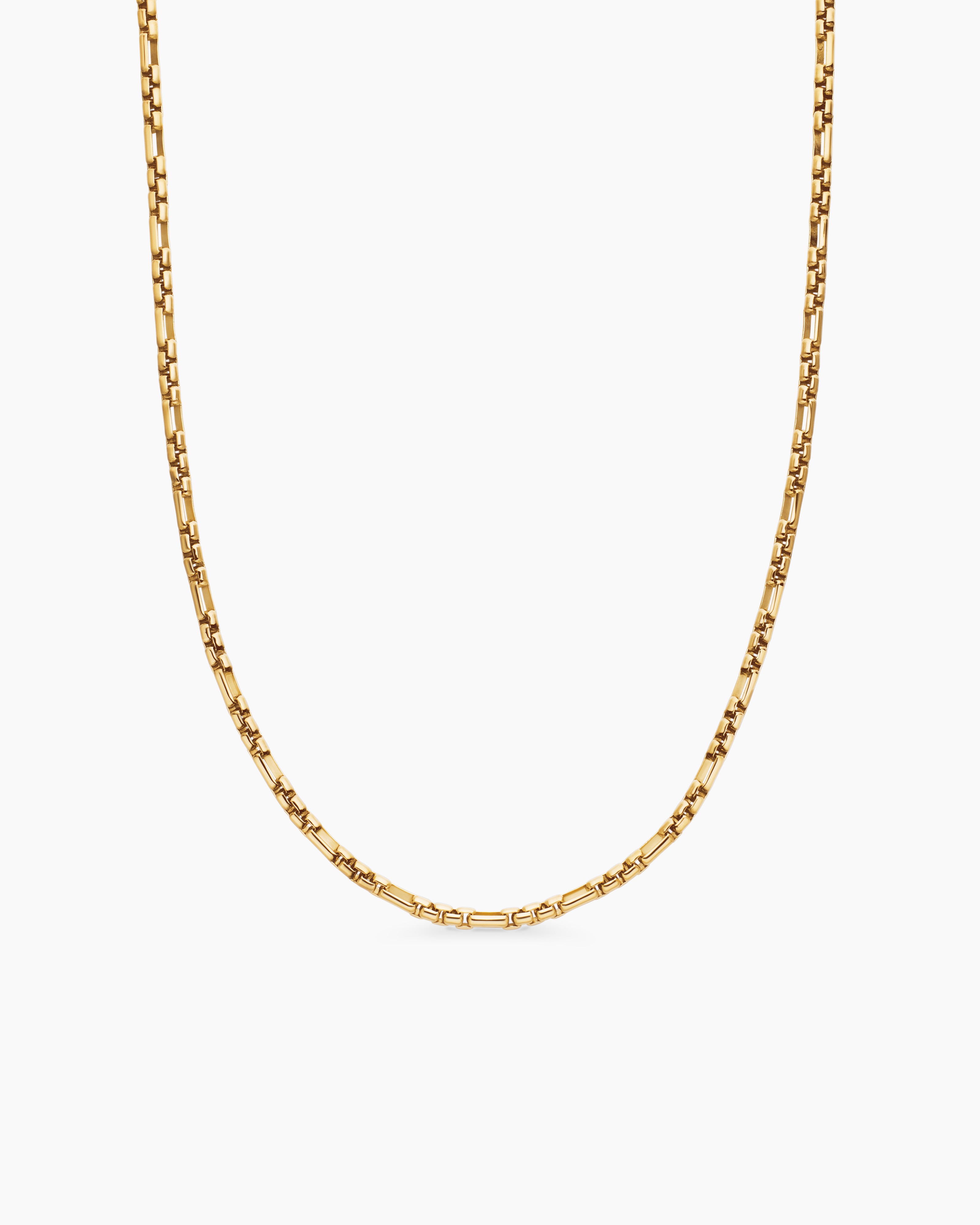 Men's 3mm 18k Gold Open Box Chain Necklace | David Yurman