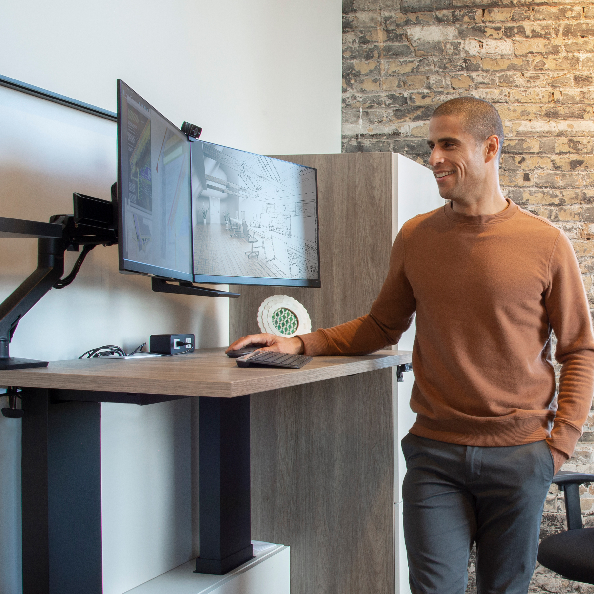 Heavy Duty Dual Monitor Arm | Ergotron HX Desk Monitor Mount