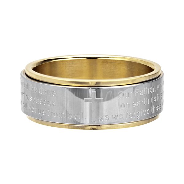 DANTE Men's Center Lord's Prayer Spinner Ring