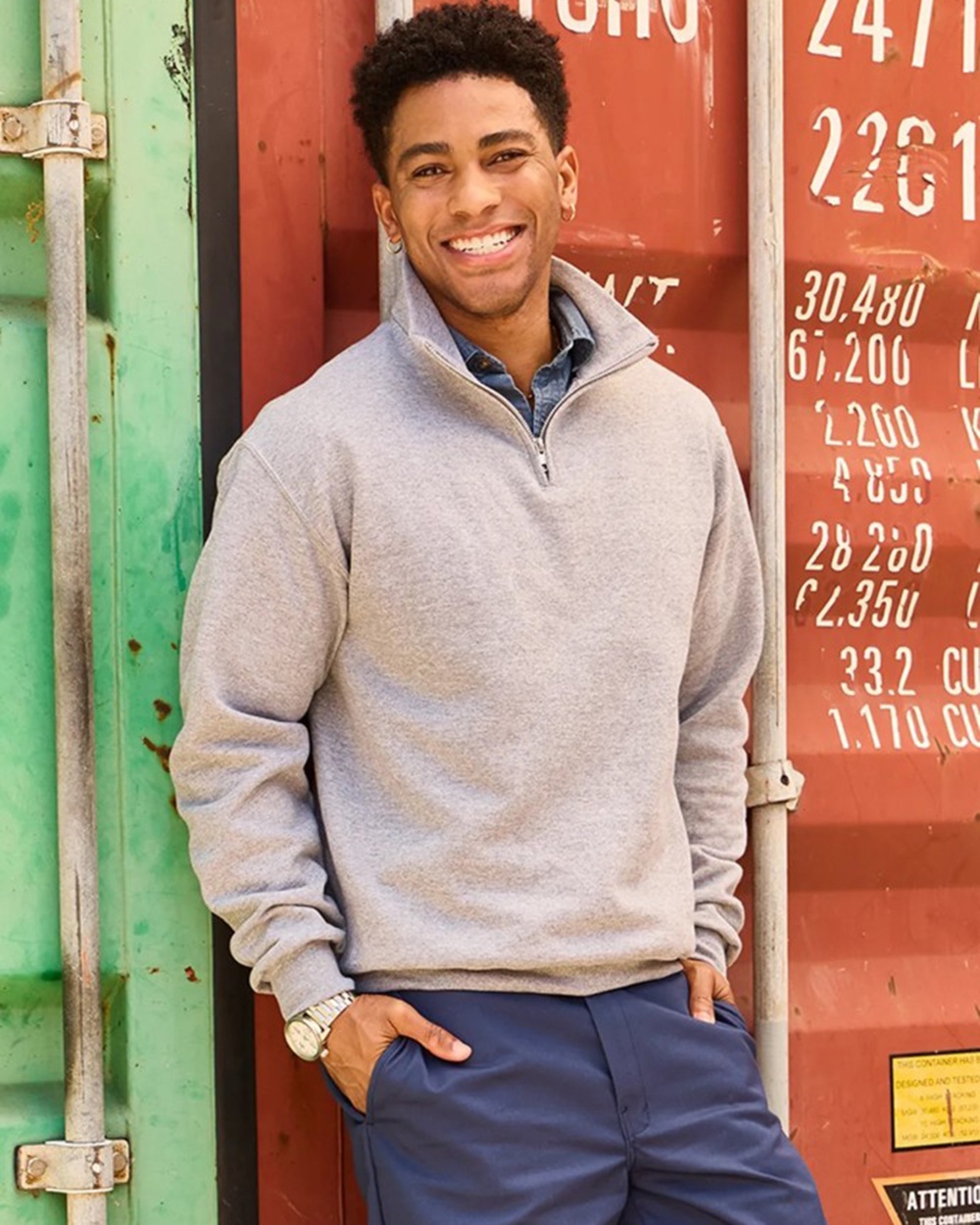 JERZEES® 995MR NuBlend® Unisex Quarter-Zip Cadet Collar Sweatshirt