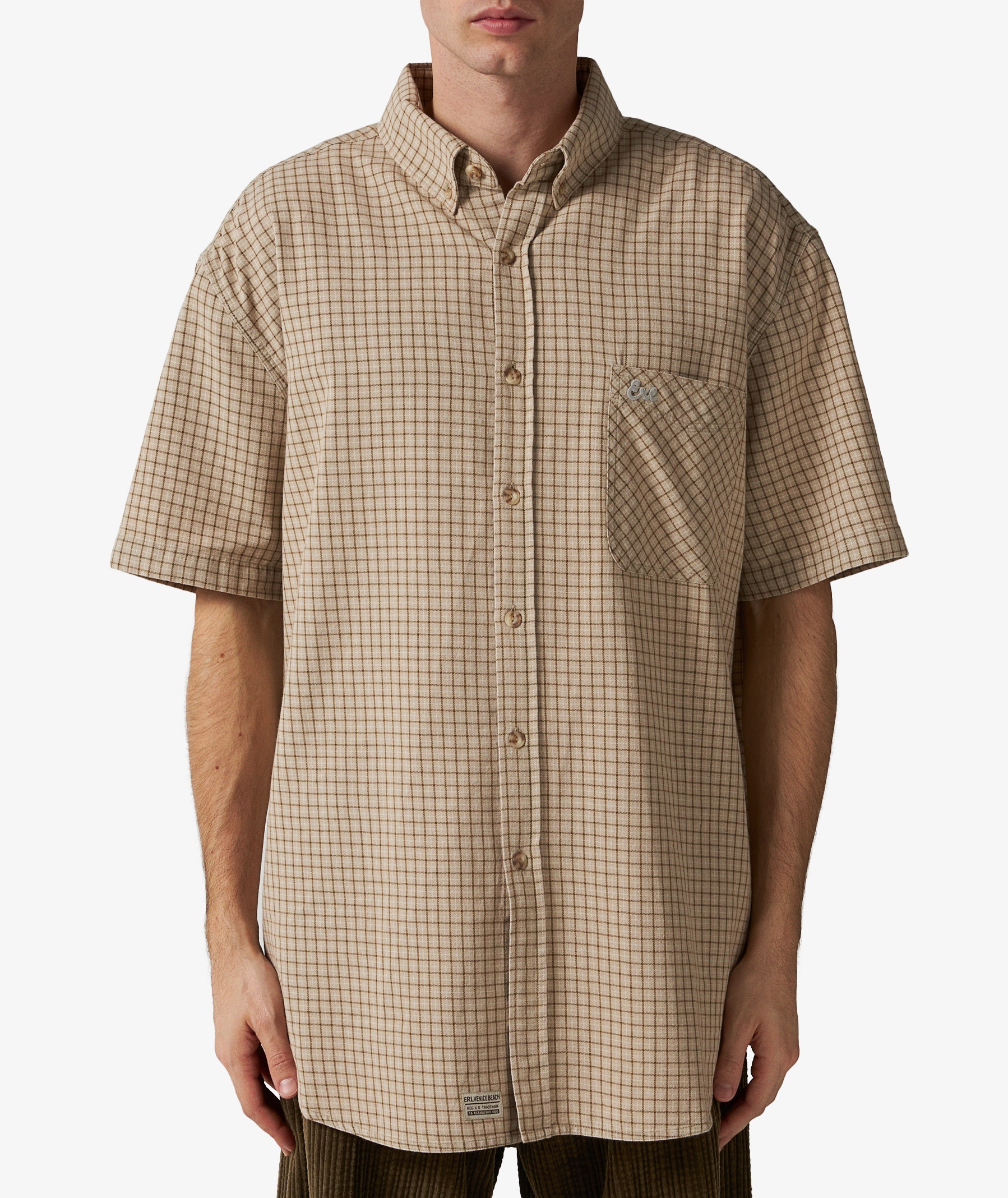 ERL Plaid Shirt in Light Brown | SVD USA
