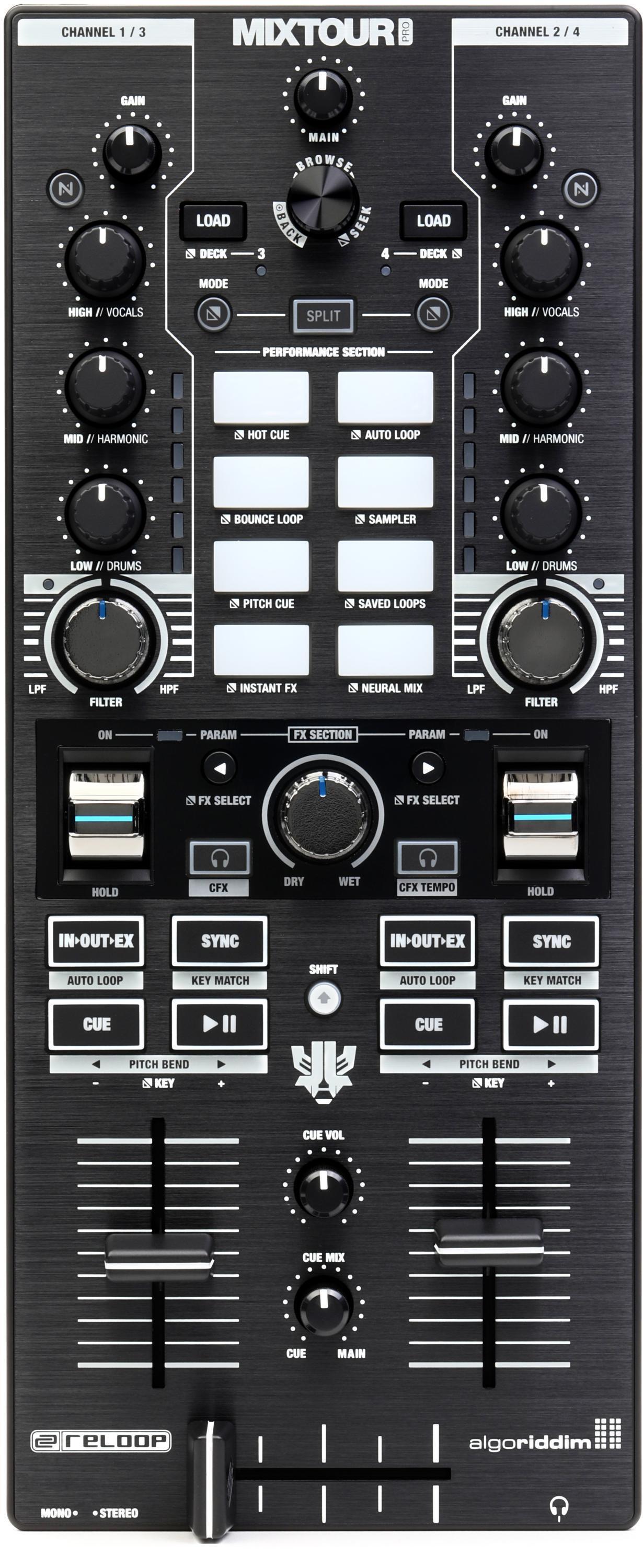 Reloop Mixtour Pro 4-deck All-in-one DJ Controller Module | Sweetwater