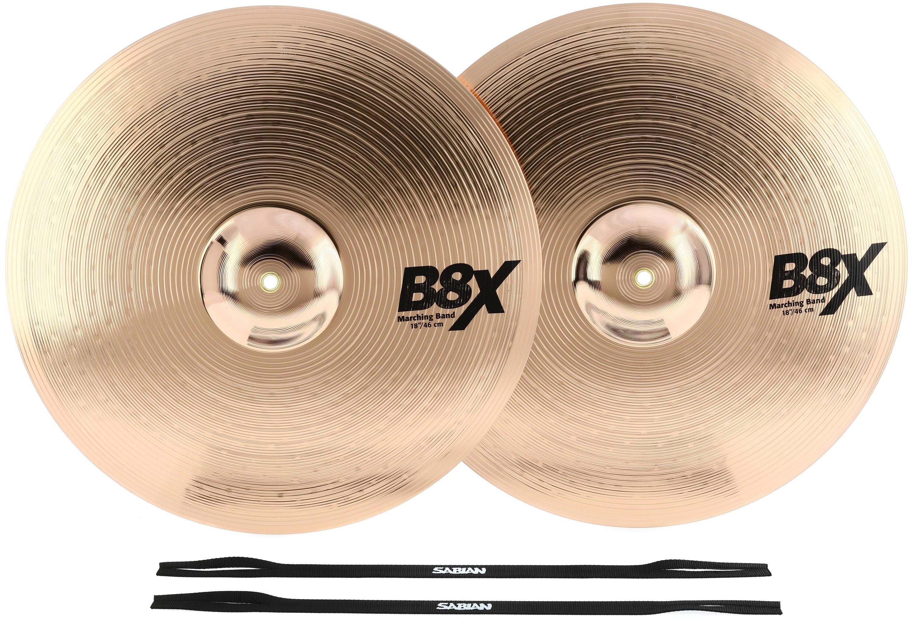 Sabian B8X Marching Band Hand Cymbals (Pair) - 18 inch | Sweetwater