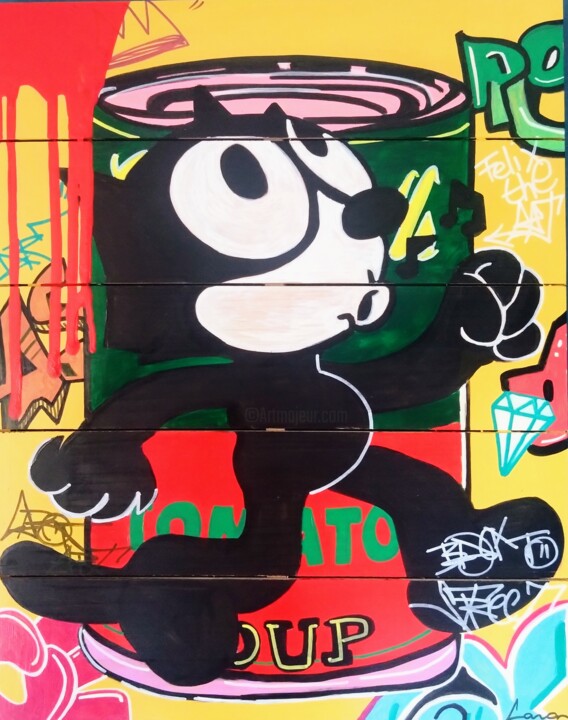 Street Art Felix The Cat, 絵画 Caronartによって | ArtMajeur