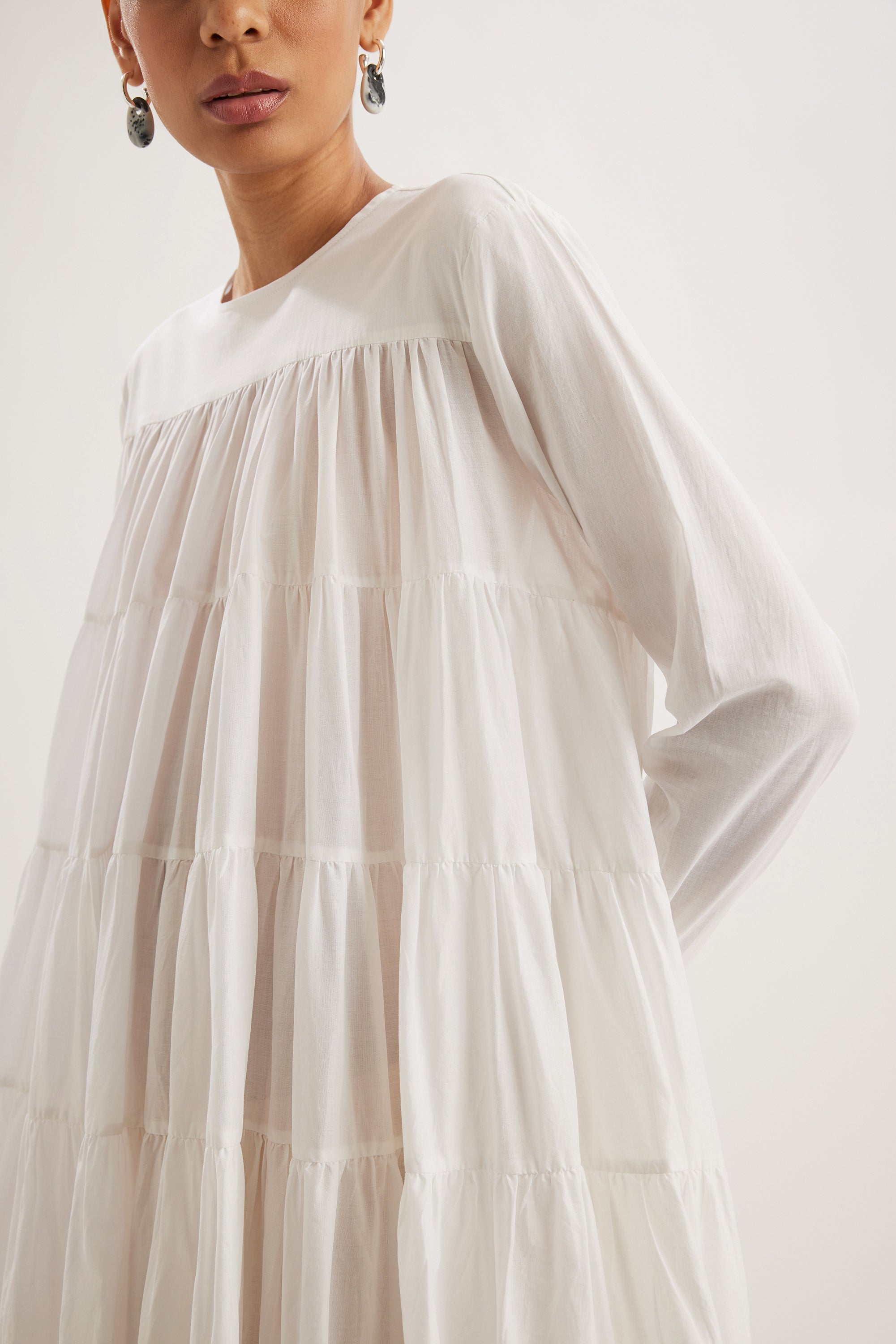 Merlette Soliman Tiered Dress in White