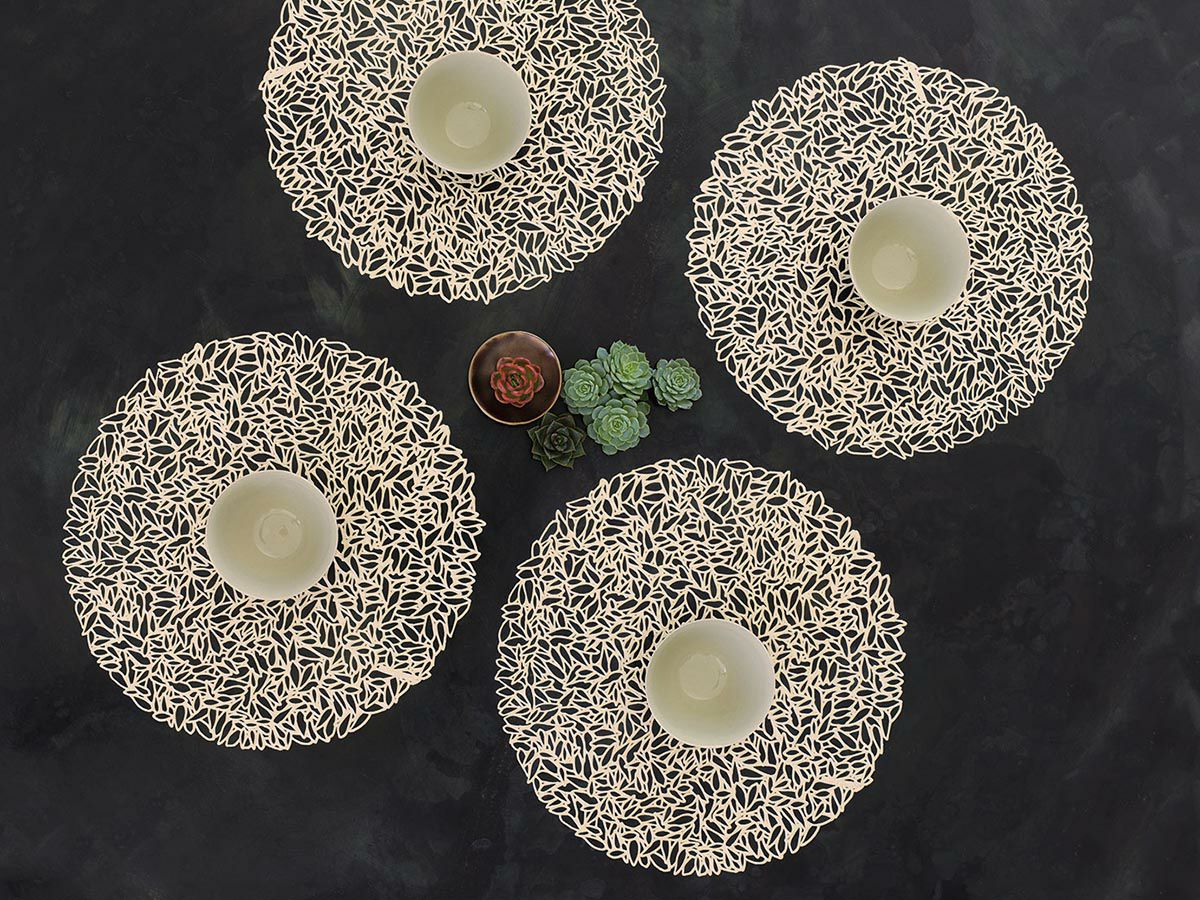 チルウィッチ 円形 ランチョンマット・ペタル｜シャンパンゴールドの