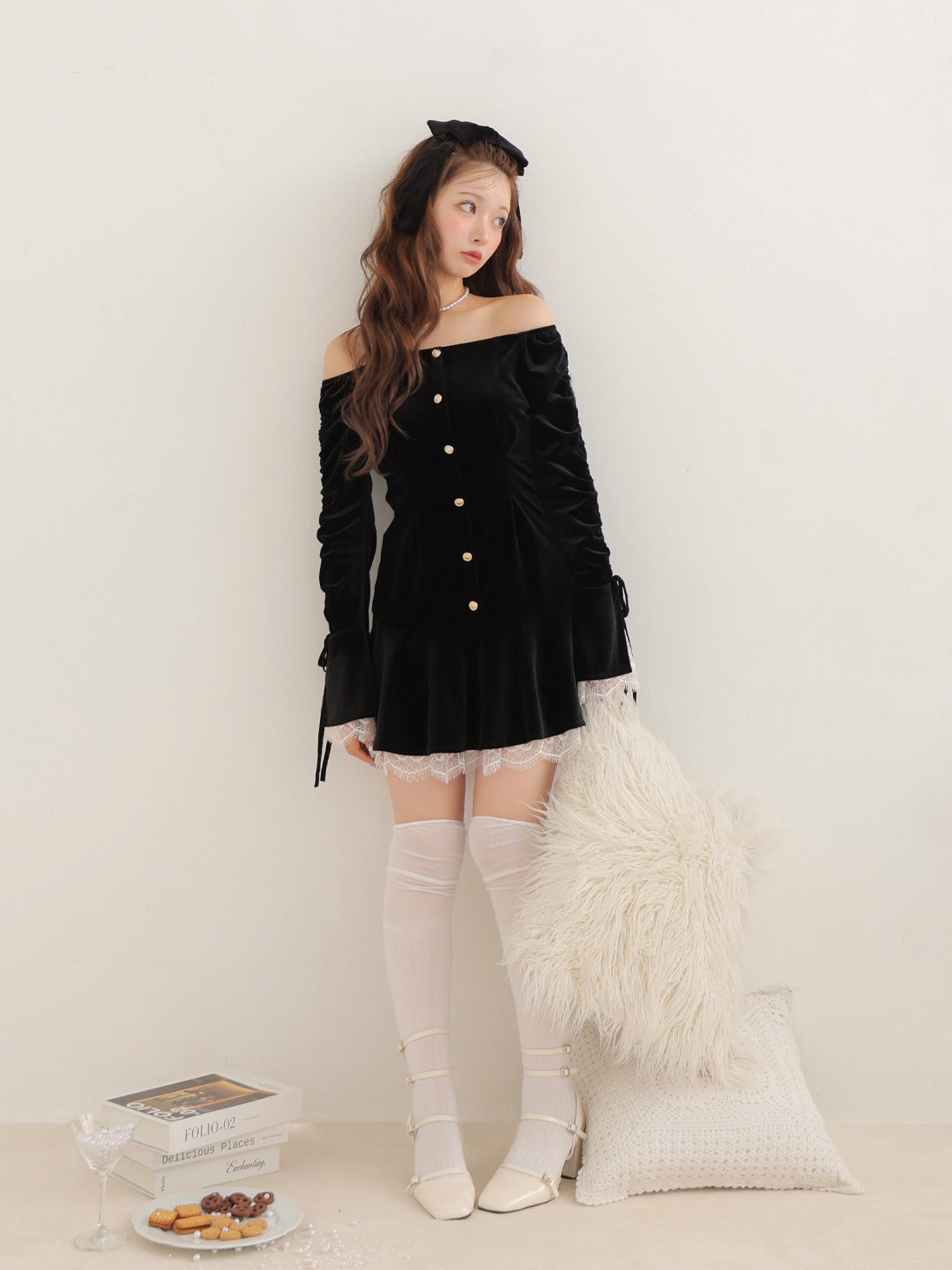 Classical velvet mini onepiece(eme10610) – M me eme