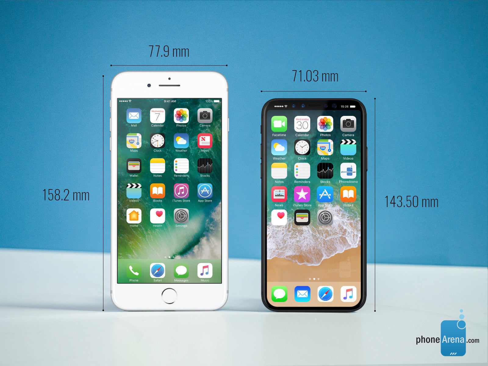 iPhone 8 dimensions and size comparison vs iPhone 7, Galaxy S8, LG