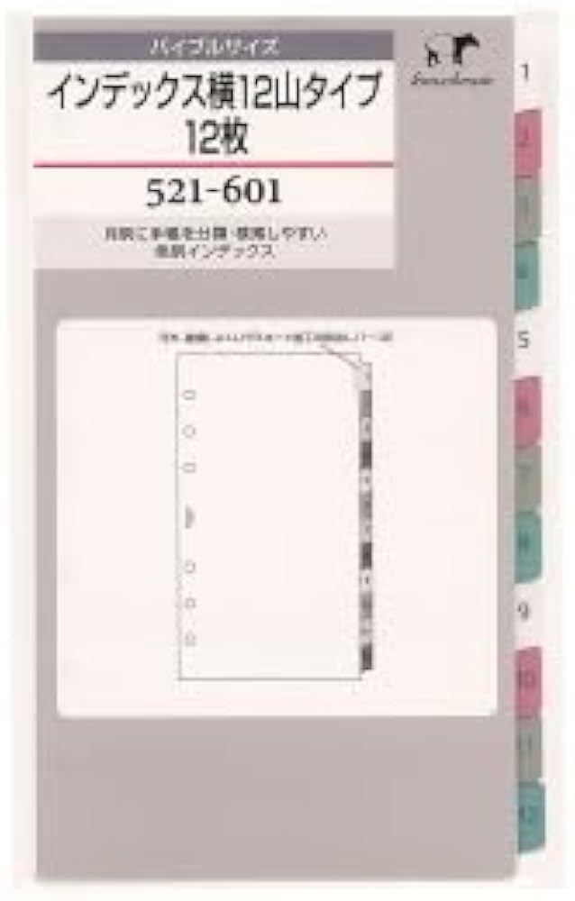 Amazon.co.jp: 521ー601リフィル＜バイブルサイズ＞インデックス横12山