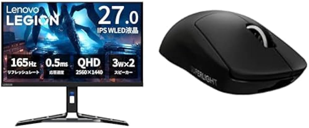 Lenovoのデスクトップ iiyamaモニター ロジクールのゲーミングボード