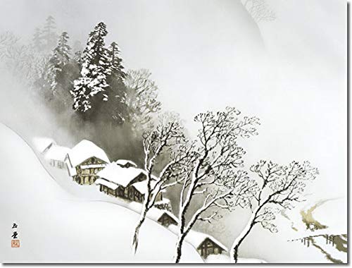 Amazon.co.jp: 掛け軸 掛軸 川合玉堂（かわいぎょくどう）・ 吹雪