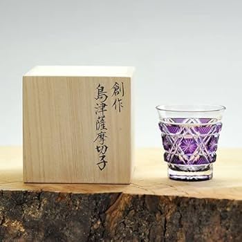 Amazon.co.jp: 島津興業 薩摩切子 冷酒グラス cut01 (島津紫) : ホーム