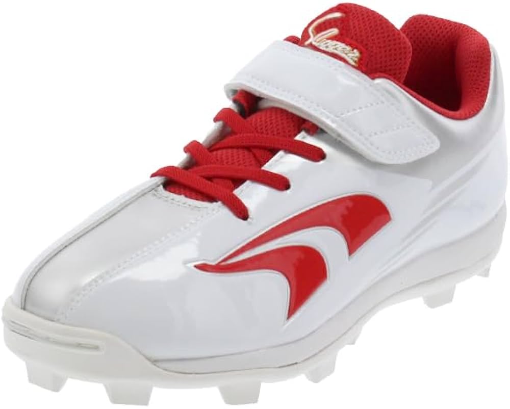 Amazon.co.jp: 【塗りPのみ可】野球 スパイク ジュニア 白 赤 ポイント