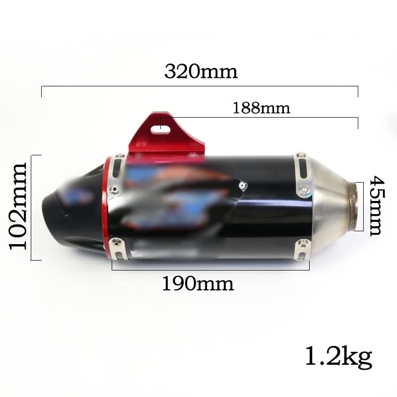 Amazon.co.jp: 排気 マフラーエキゾーストパイプ 青赤黒オートバイ完全