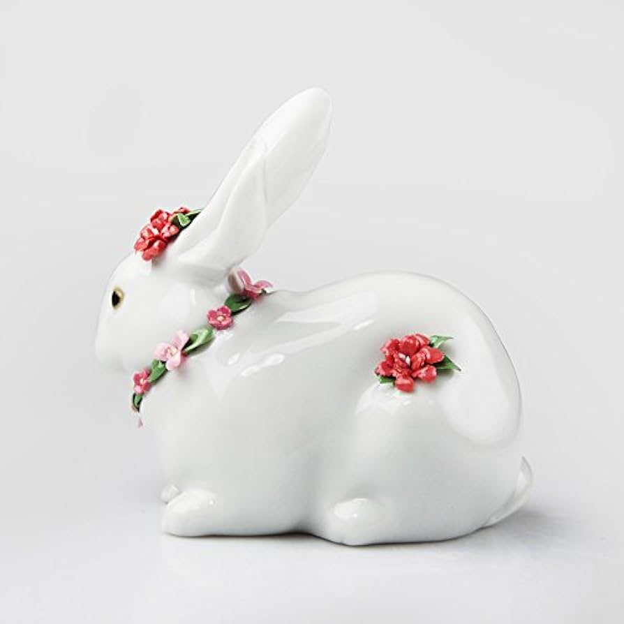 Amazon.co.jp: リヤドロ (LLADRO) 人形 花飾りの白うさぎ