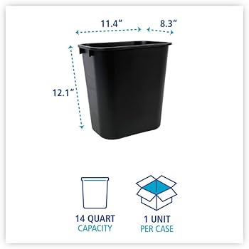 Amazon.com: Boardwalk 3485201 14 qt Plastic Soft-Sided Wastebasket