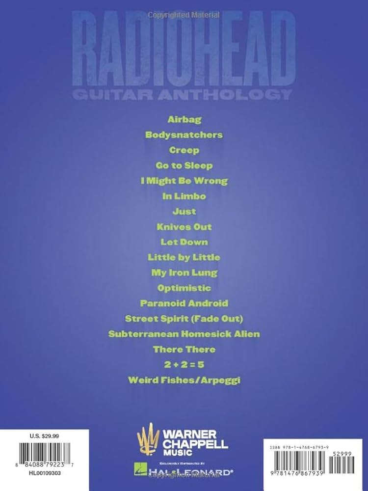 Amazon.com: Radiohead: Guitar Anthology | Guitar TAB Songbook
