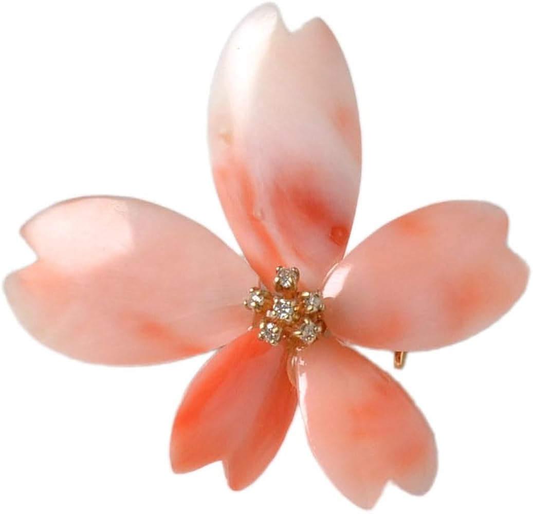 Amazon | [大倉珊瑚店] 深海珊瑚 ブローチ ピンク サンゴ さんご
