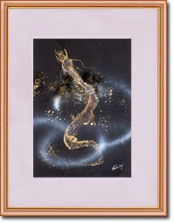 Amazon.co.jp: 新月紫紺大アート 金運アップ 運気アップの昇り龍/満願