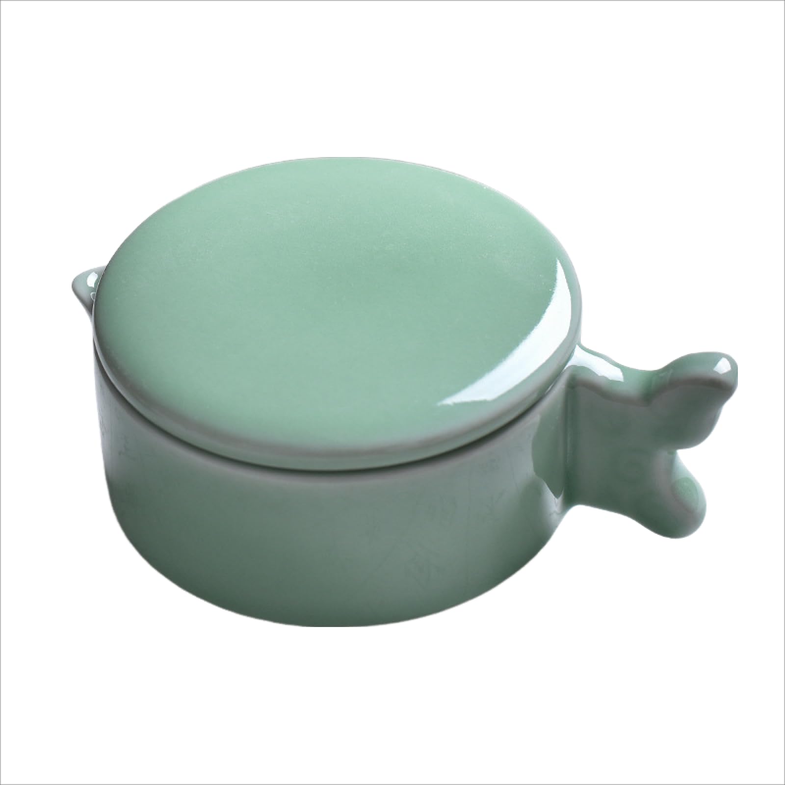 Amazon.co.jp: 墨池 白 円硯 書道液・顔彩用 多機能 セラミック 蓋付き