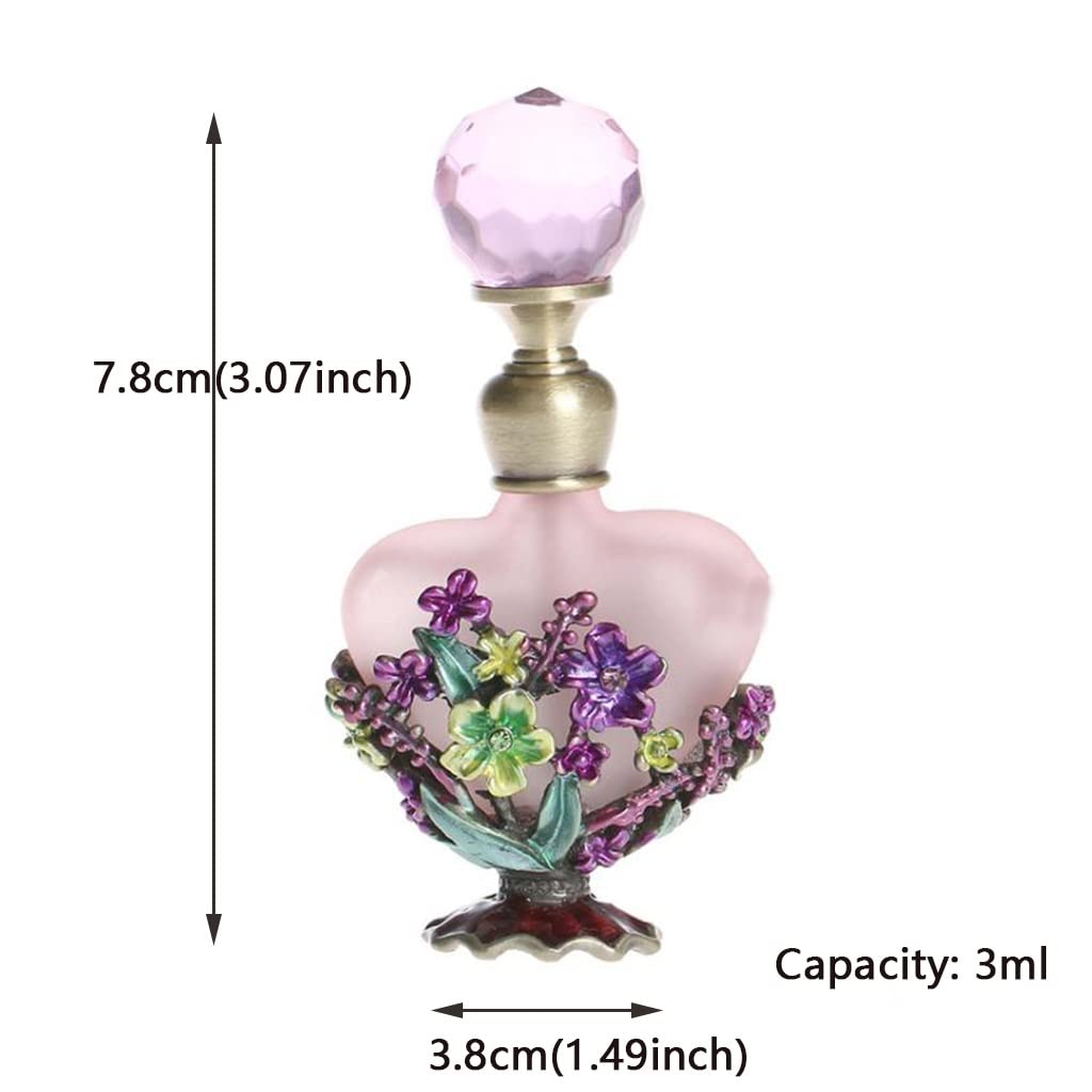 Amazon.co.jp: アンティーク香水の飾り瓶 ピンクのハート型の香水瓶空