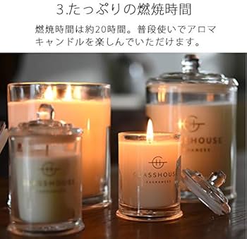 Amazon.co.jp: GLASSHOUSE アロマキャンドル ミニキャンドル 60g