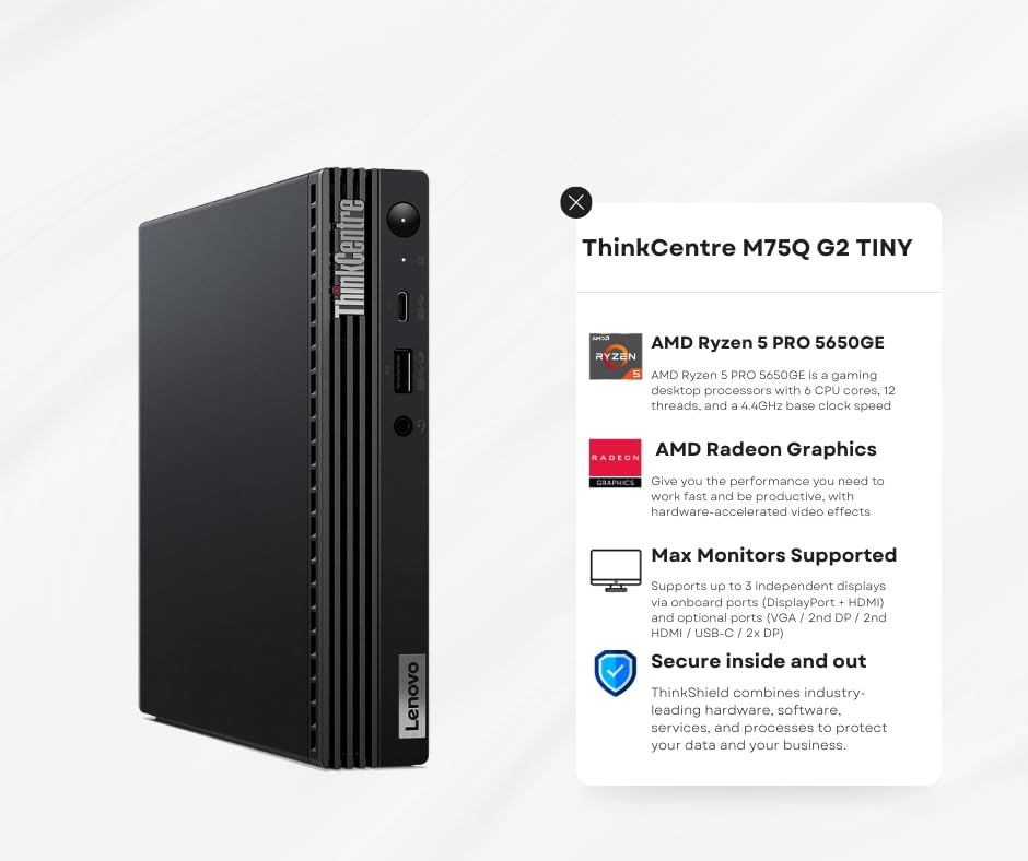 Amazon.com: Lenovo ThinkCentre M75q Gen 2 Tiny, AMD Ryzen 5 Pro