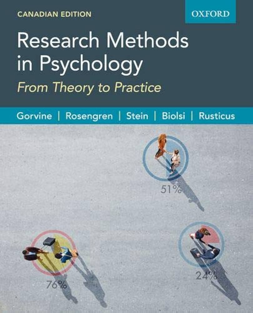 Research Methods in Psychology: From Theory to Practice, Canadian