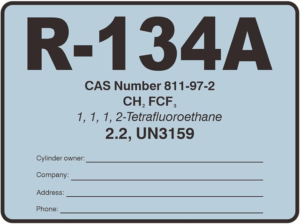 Amazon.co.jp: R134A HVAC/Rラベル R-134A 色分けされた冷媒IDラベル