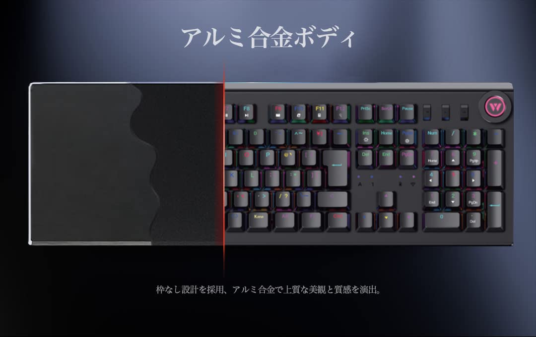 Amazon.co.jp: 【WizarD】 RGBライト搭載108キー ゲーミングキーボード